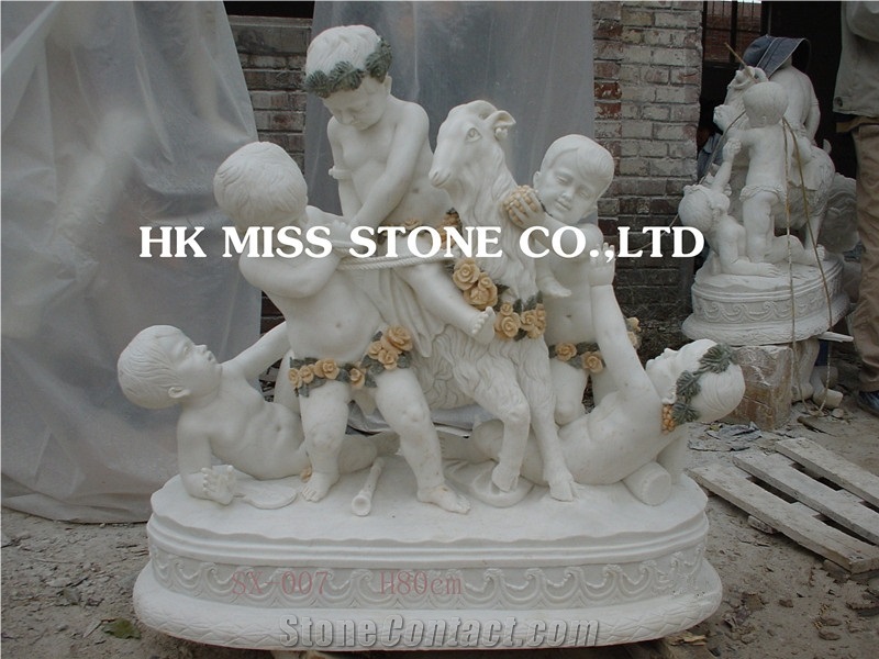 China White Marble Human Garden Sculpture