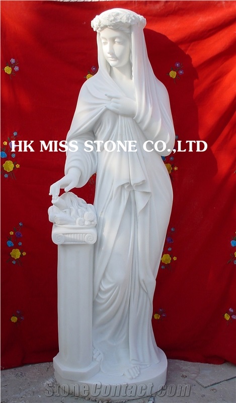 China White Marble Sculpture,Handcarved Statues