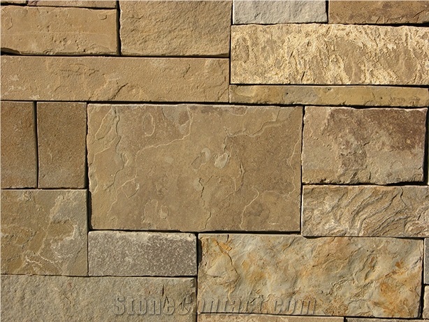 Cranford Blend Squares and Recs Dry Wall Thin Veneer, Cranford Blend Sandstone Cultured Stone