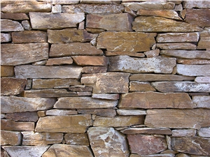 Golden Brown Schist Thin Stone Veneer, Building Stone, Golden Brown Schist Slate Thin Stone Veneer
