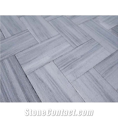 Semi White Marble Buashhammered Floor Tiles