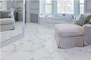 Bianco Carrara C Marble Polished Floor Tiles