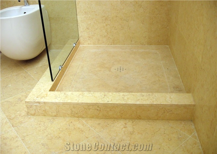 Sunny Dark Marble Bathroom Shower, Floor Tiles