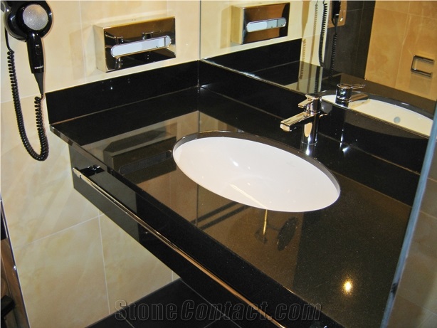 Premium Black Granite Residential Bathroom Top