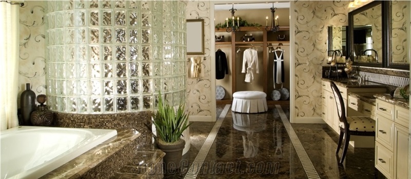 Cabernet Brown Granite Bathroom Design