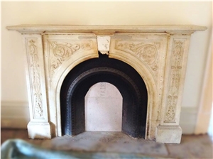 Restoration Absolutely Unique Hand Carved Marble Fireplace