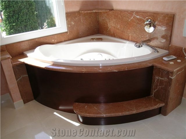 Rouge Agadir Marble Bathroom Deck and Wall Cover
