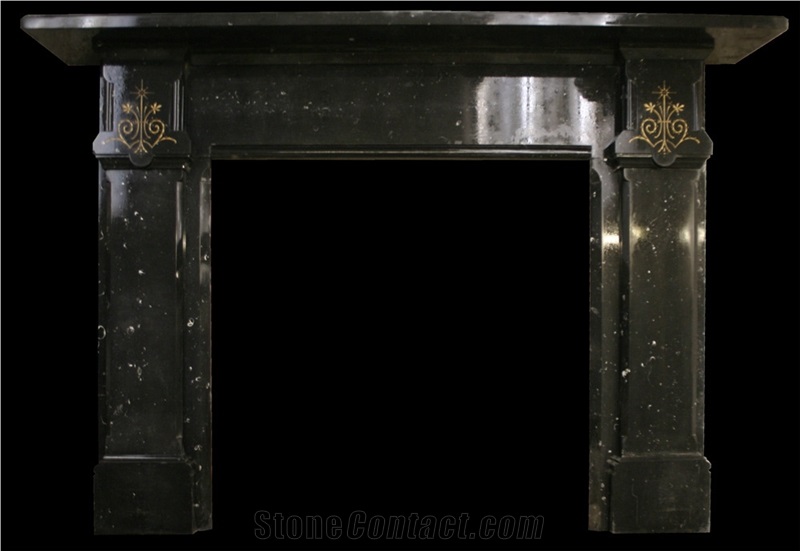 Antique Mid Victorian Black Fossil Limestone in the Aesthetic Manner