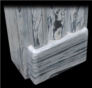 Antique Reclaimed Regency Striated Grey Marble Fire Surround