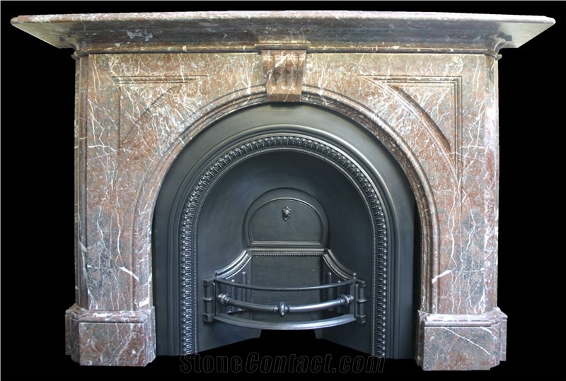 Reclaimed Victorian Rouge Marble Fire Surround