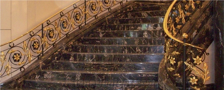 Nero Portoro Marble Staircase