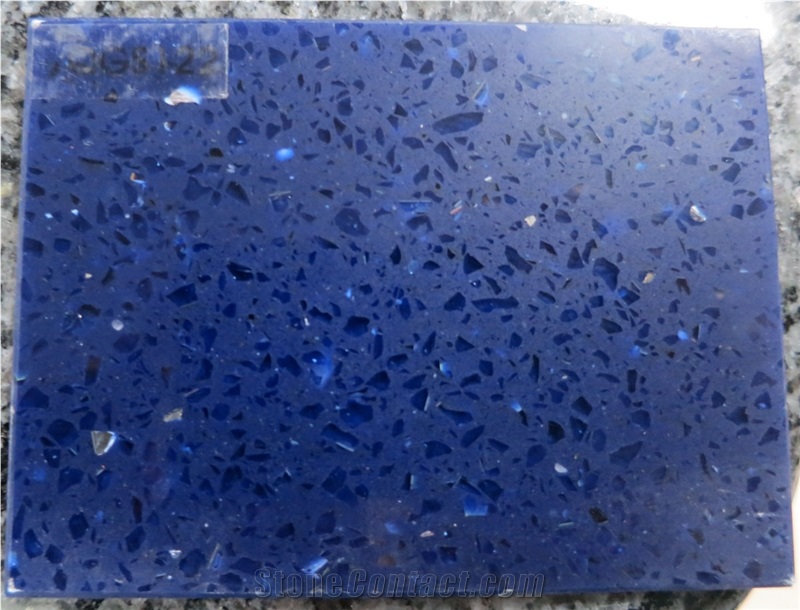 Blue Galaxy Quartz Stone,Solid Surface Engineered Stone Hr0011