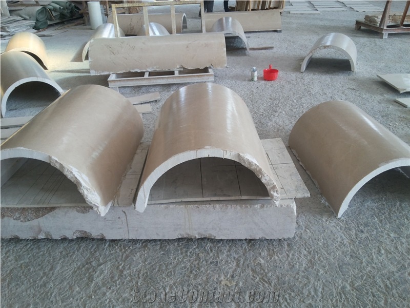 China Beige Marble Columns,Columns Tops and Bases