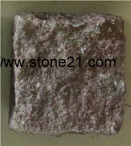 China Porphyry Red Granite Cobbles, Porphyry Red Granite Paving Stones