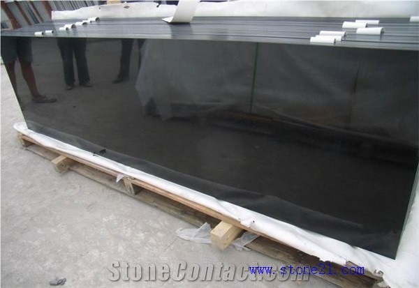 Factory Price Mongolian Black Granite Slab, Polished China Black Granite