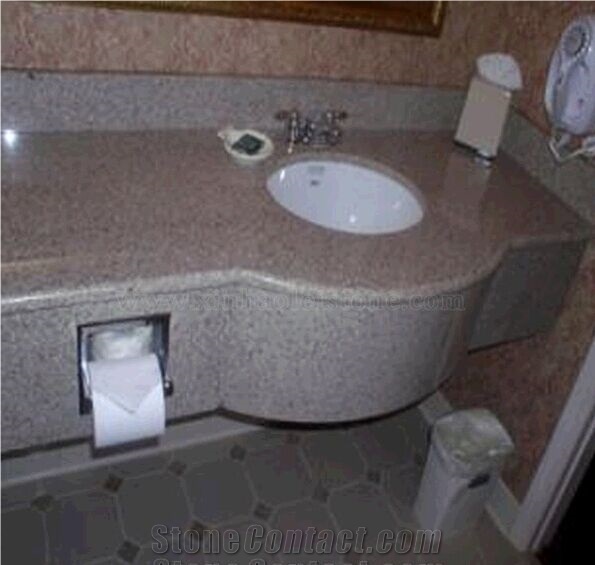 G681 Granite Bathroom Countertops, Strawburry Pink Granite Vanity Tops