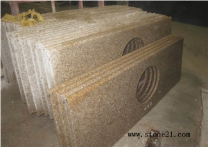 G682 Golden Granite Countertop,Kitchen Worktop,China Natural Granite Benchtops G682