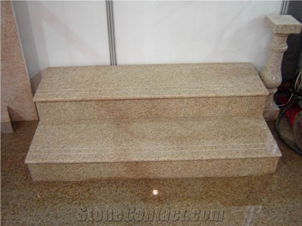 G682 granite stair for interior, Natural Yellow Granite G682 Stone Stairs