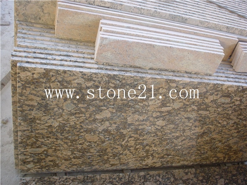 Giallo Fiorito Granite Slabs & Tiles, Brazil Brown Granite