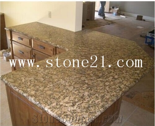Giallo Fiorito Yellow Granite Kitchen Countertops,Prefabricated Giallo Fiorito Granite Countertop