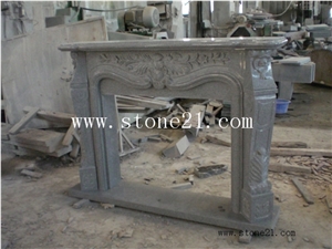 Ruby Blue Granite Fireplace, Granite Indoor Decorative Stone Mantel Fireplace