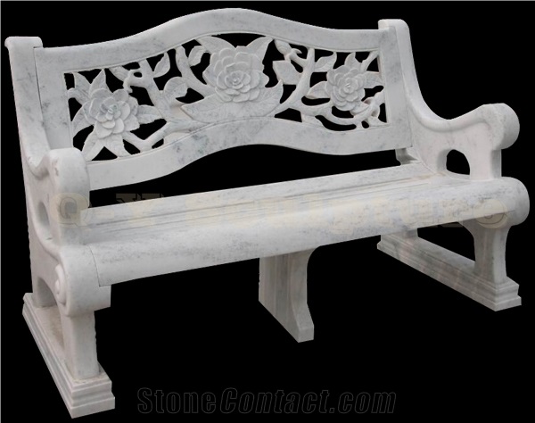 Garden Stone Bench With Back, Outdoor Stone Benches With Backs