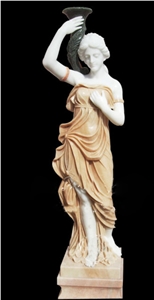 Light Lady Statues , Professional Western Marble Statue Exporter , Top Quality Handcraft Marble Human Sculpture & Carvings