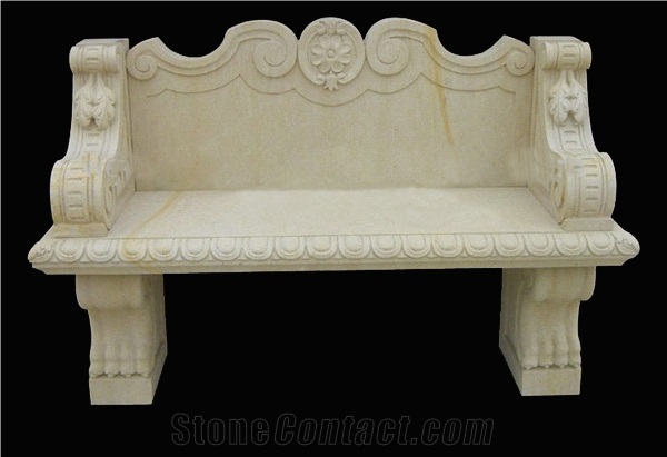 Outdoor Furniture Yellow Marble Bench,Garden Bench,Exterior Furniture,Outdoor Benches, Park Benches,Patio Bench, Outdoor Chairs