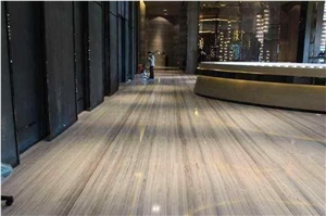 Crystal Wooden Vein Marble Tiles,White Wood Grain Machine Cutting Slabs,French Pattern