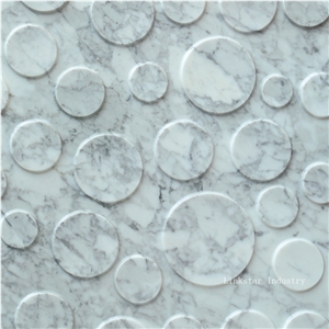 Natural Cladding 3d White Carrara Feature Marble Wallart Tile