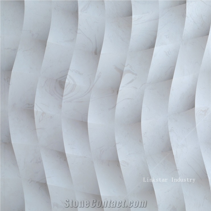 3d white interior stone wall art cladding tile