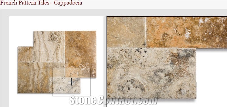 Cappadocia Scabos Travertine Chiseled Edge French Pattern Tiles