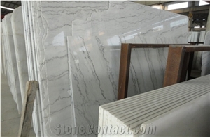 China Popular Cheap Guangxi White Marble Slabs, Tiles, White Marble with Grey Lines, Natural Building Stone Flooring,Feature Wall,Clading,Decoration Quarry Owner