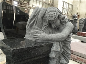 China Haobo Stone Factory 2015 New Special Design Angel Carving Tombstone & Monuments,China Black Granite Headstone Western Style