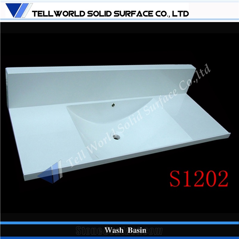 China High Gloss Quartz Stone Wash Sink