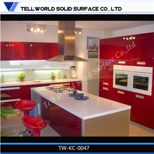custom solid surface kitchen countertops with cabinet