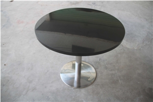 Factory Directly Granite Round Dining Tables With Stainless Steel base