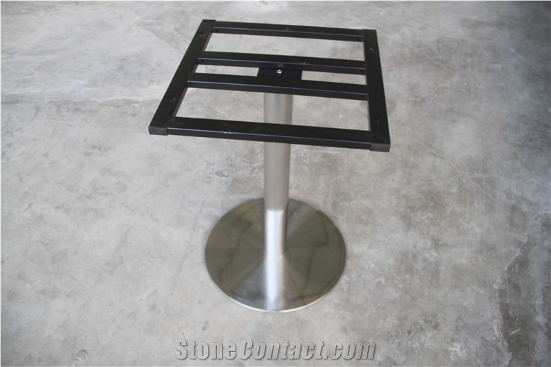 Factory Directly Granite Round Dining Tables With Stainless Steel base