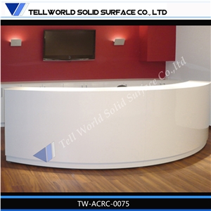 Modern design round manmade stone tabletops,fashional reception counter/desk,
