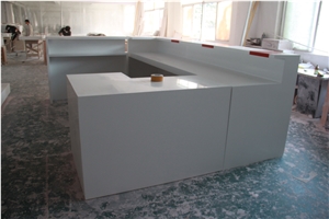 Modern red decorate table top design,solid surface table tops reception counter