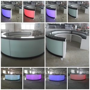 Modern Round Luxury Led Bar Counter Acrylic Lighted Bar Counter Top