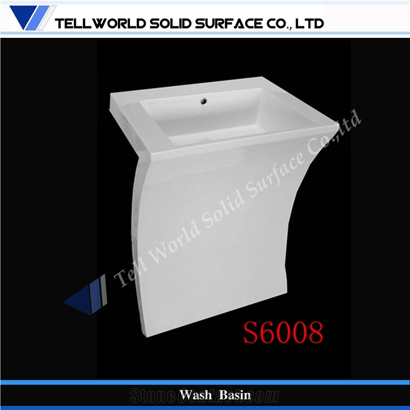White Pedestal Wash Basins Granite Hand Wash Sinks