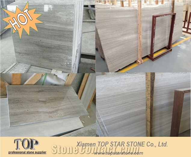 2015 New Athens White Wooden Marble Slabs, China White Marble