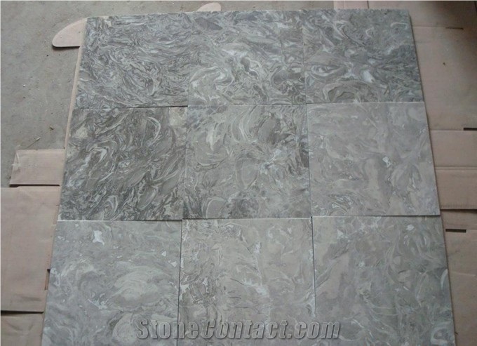Polished Oscar Flower Grey Marble Floor Tiles