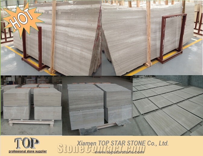 White Wood Vein Marble Slabs and Tiles