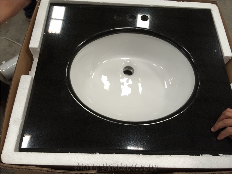 China Black Granite Bath Top with Porcelain Sink
