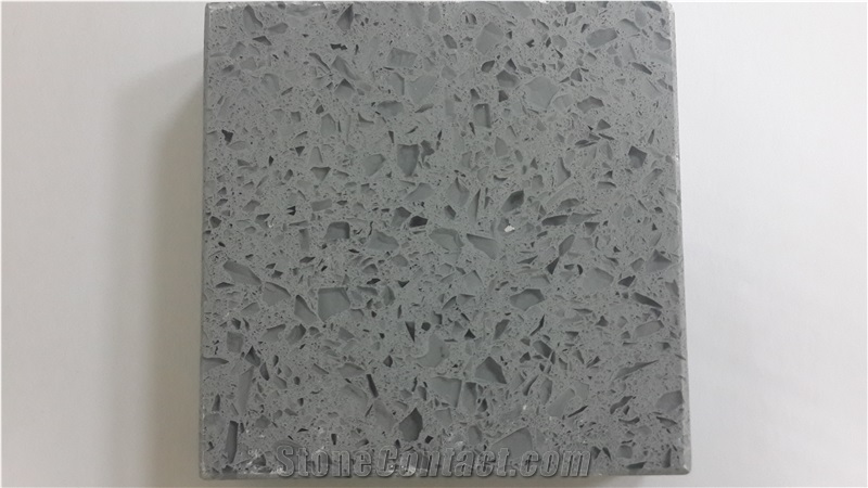 Grey Galaxy Sparkle Artificial Quartz Stone Tiles & Slabs