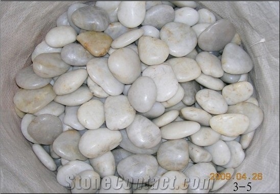 White Pebbles, Polished Pebbles, White Color River Stone, Pebble Walkway
