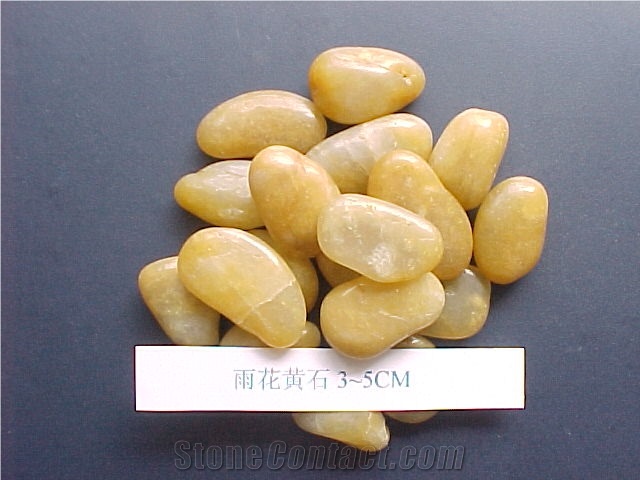 Yellow Polished Pebbles,Beige Color Pebble Stone, Landscaping Stone