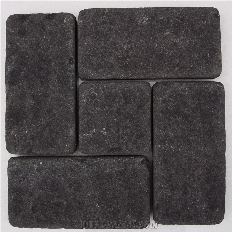 Bush Hammered Black Sandstone Slabs & Tiles, Sichuan Black Sandstone Tiles
